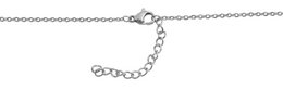 Accent ankerketting met kruishanger, roestvrij staal, 43+5 cm, zilver/zwart