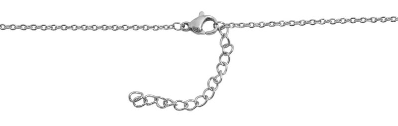 Accent ankerketting met kruishanger, roestvrij staal, 43+5 cm, zilver/zwart