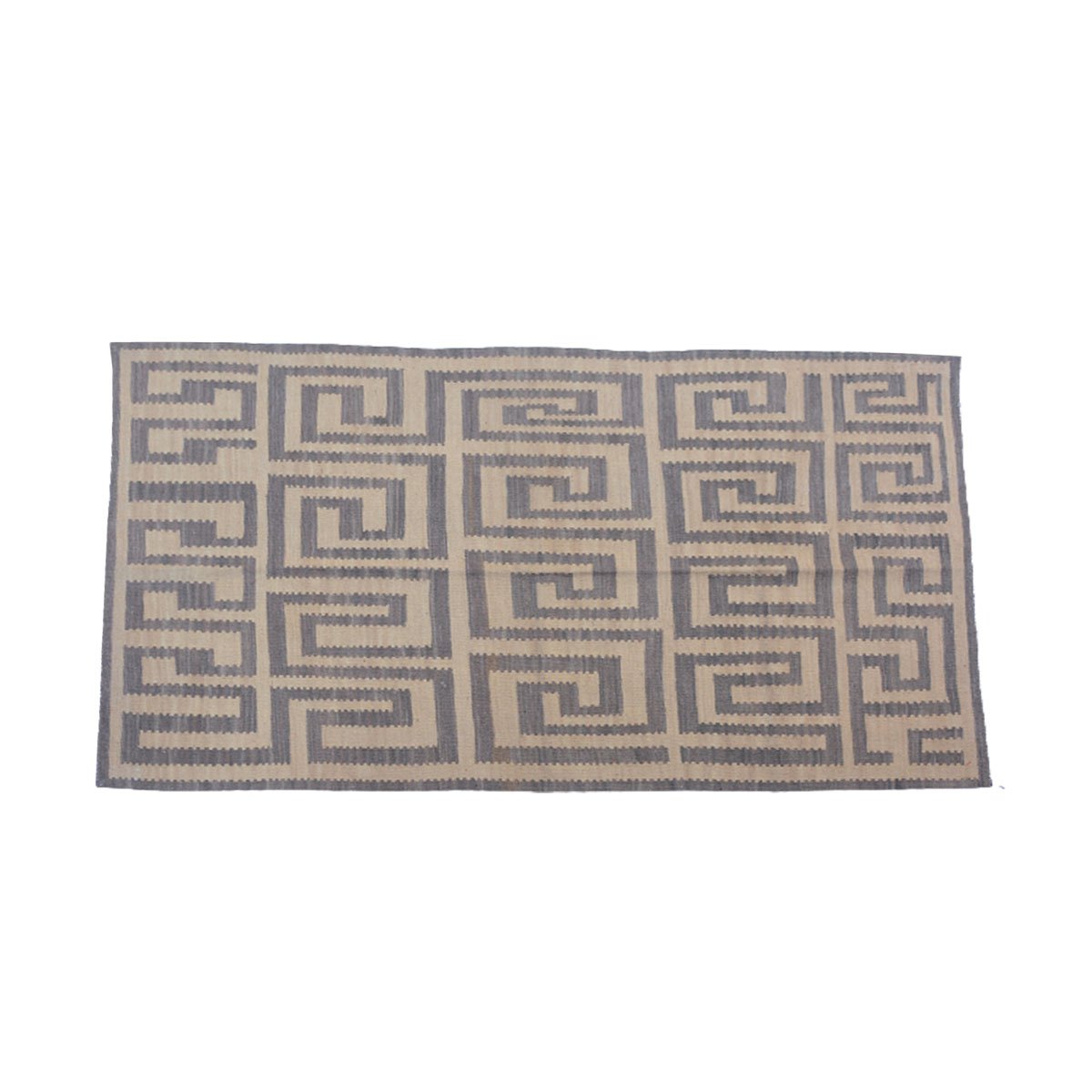 Tappeto Kilim moderno grigio scuro