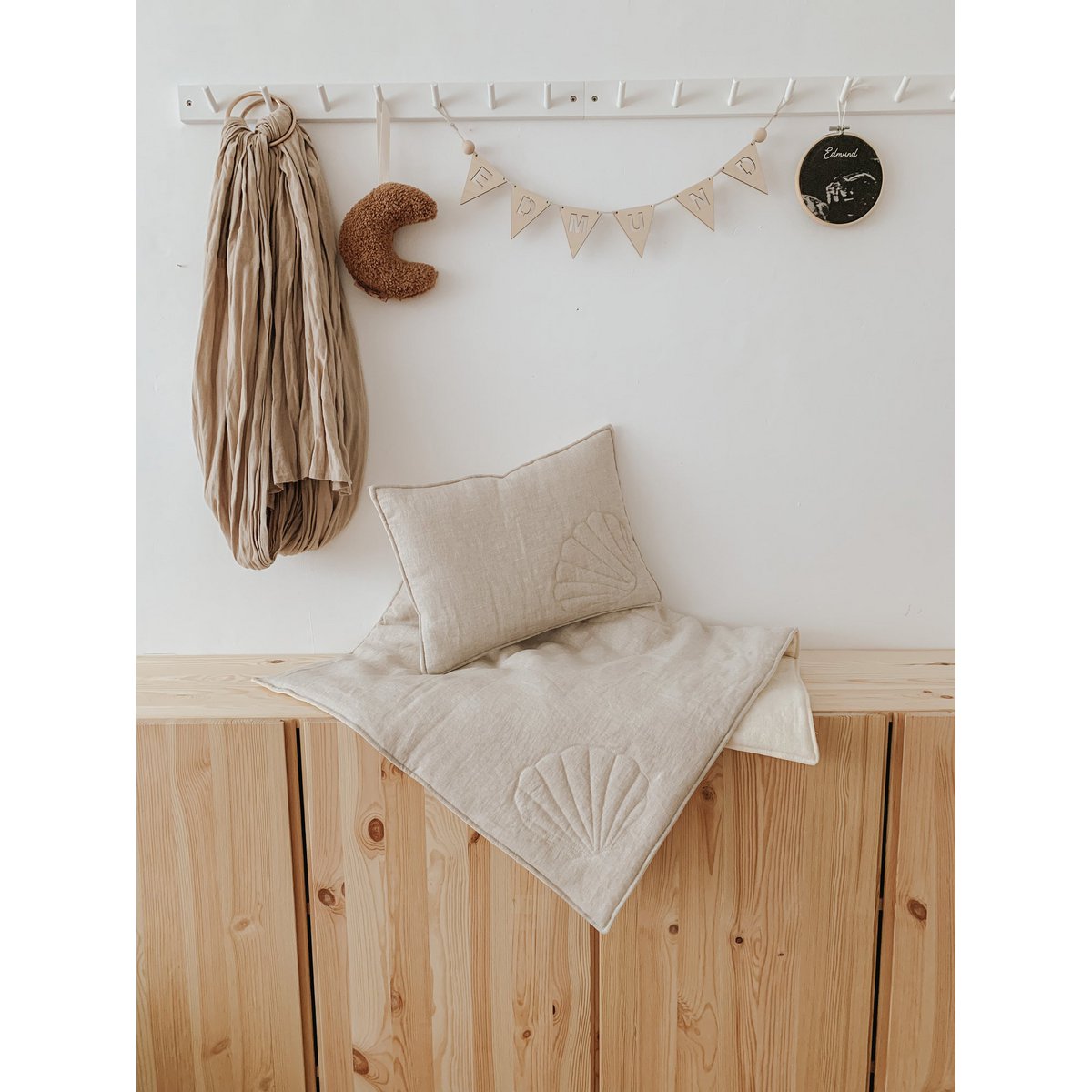 Linen shell child cover set "Sand"