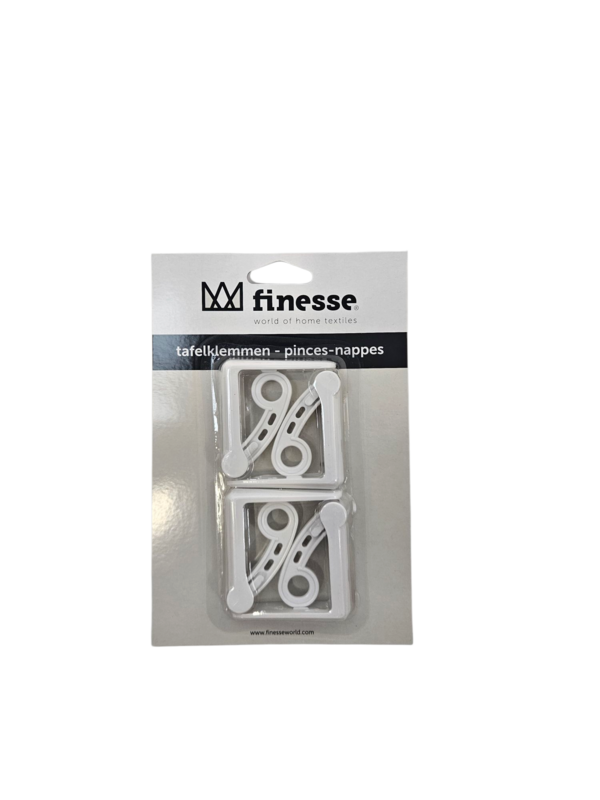 Table clamps - set of 4 pieces, with ferry - Transparent or white - PVC