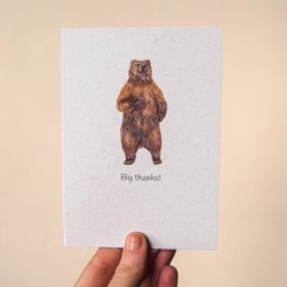 'Big thanks' Bear Give Back Thank You Card