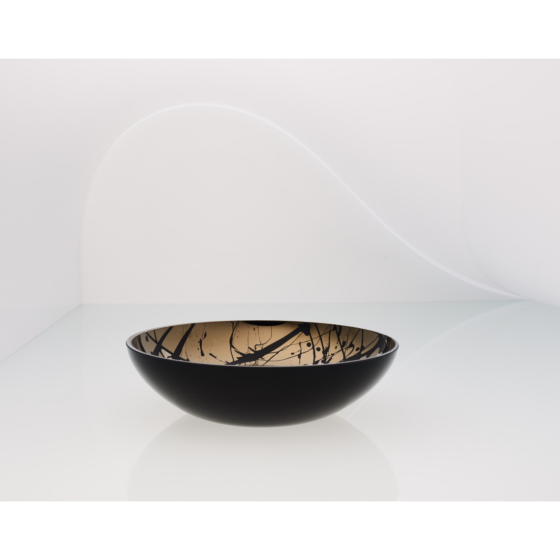 TITAN flat black bowl / splashed