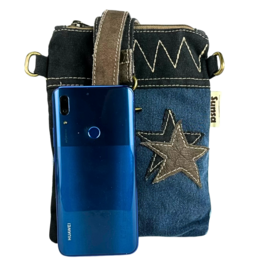 Sunsa dames schoudertas. Schoudertas in vintagestijl. Canvas handtas. kleine crossbodytas voor dames. Sterrenbadge