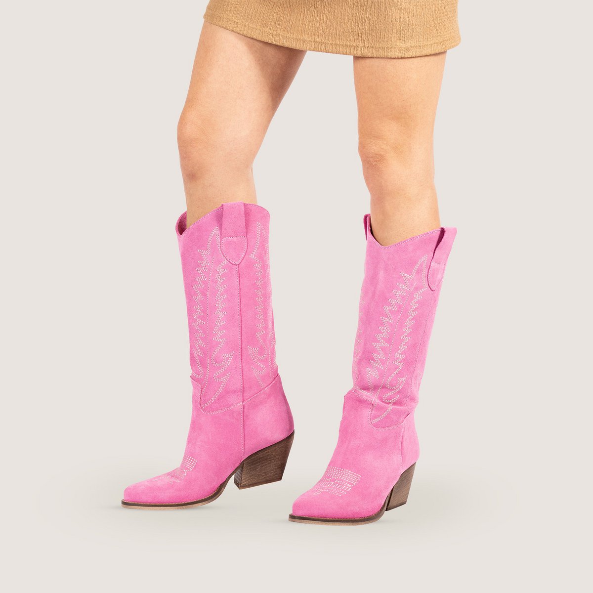 Dallas Midi Fucsia Texan Boots