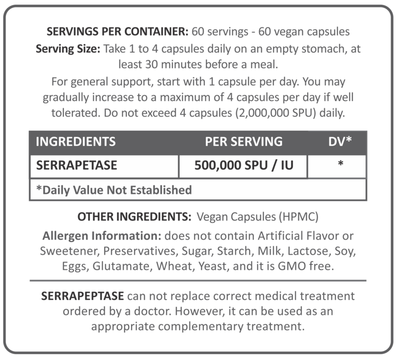 SERRAPEPTASE 500 – Systemisch enzymsupplement