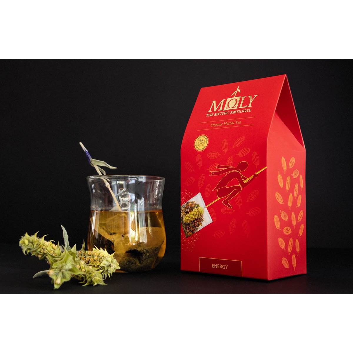 MΩLY "Energy" – Té de hierbas orgánico con tallo de hierbas naturales