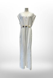 Lang Jumpsuit-kjole med perlebælte - VISCOSE - 8800