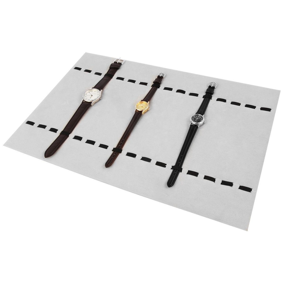 Uhrendisplay, grau, mit Gummizug, 39 cm x 26 cm x 0,5 cm