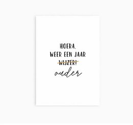 Ansichtkaart || Weer een jaar wijzer/ouder