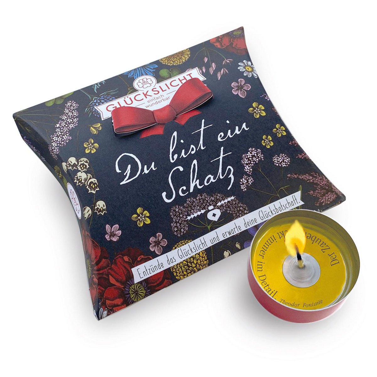Glückslicht / In der Geschenkbox mit ausgestanzter Schleife 🎀  / Vintage / Du bist ein Schatz