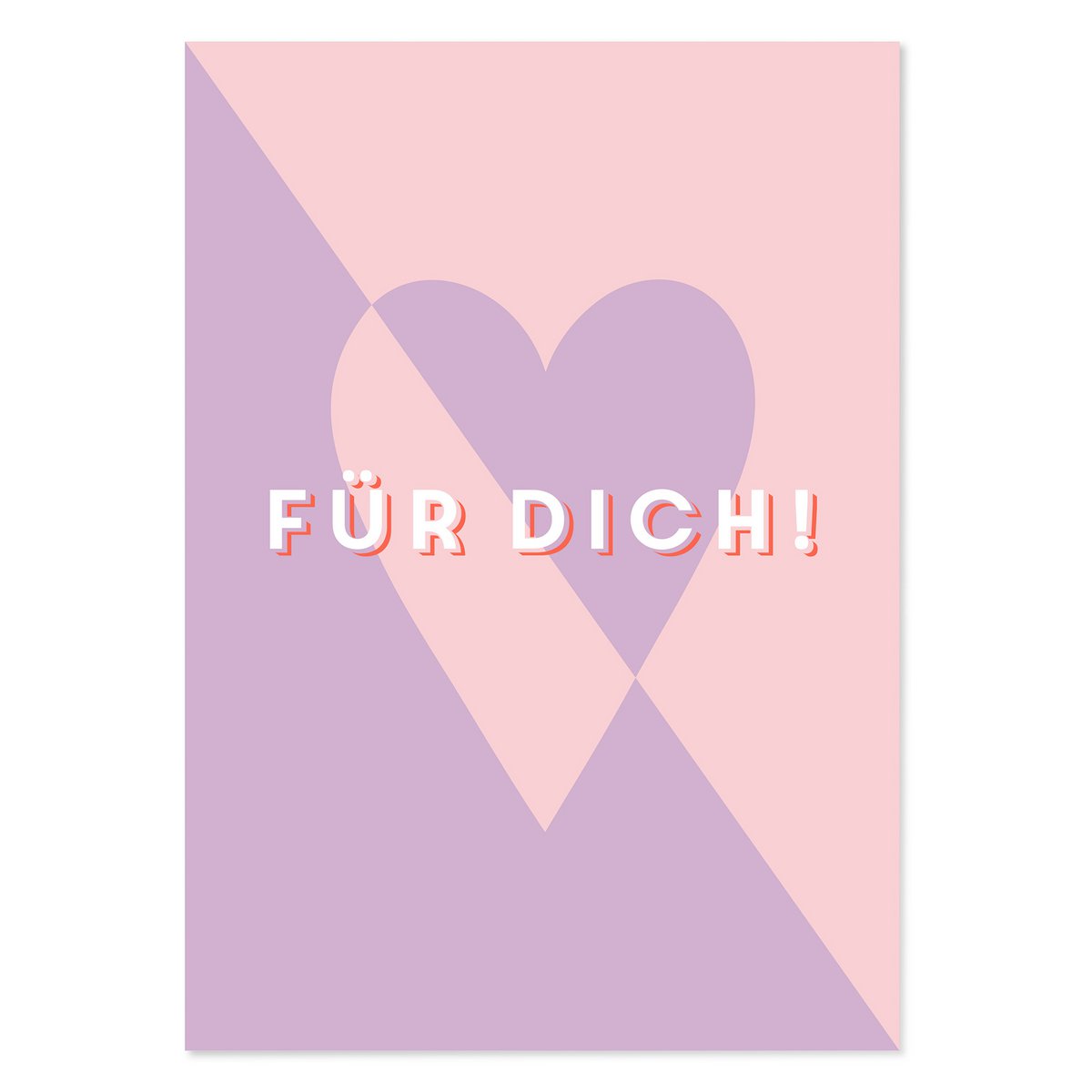 Valentine’s Day card “For you!” – modern card with heart