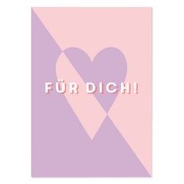Valentine’s Day card “For you!” – modern card with heart