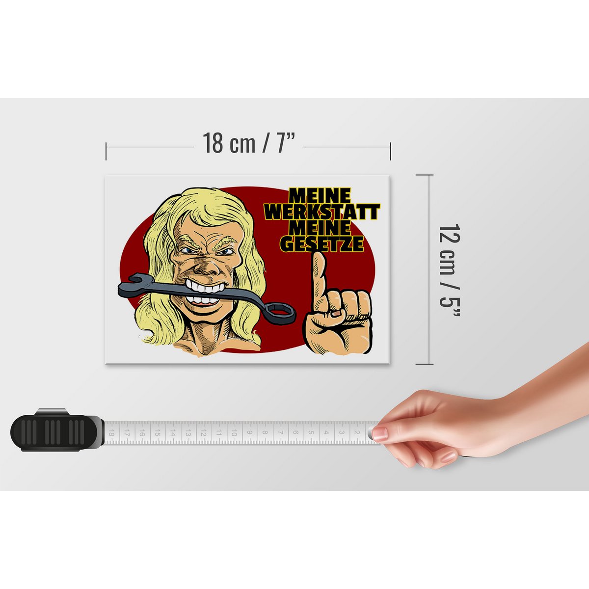 Tin sign note 18x12cm My workshop my laws decoration