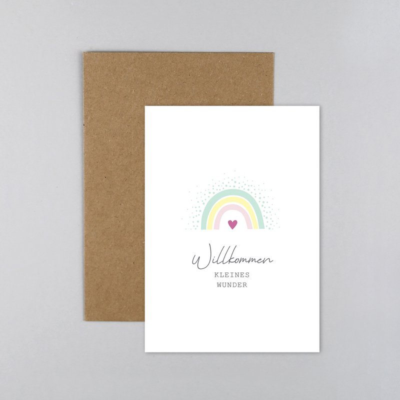 Carte de naissance arc-en-ciel Léonie
