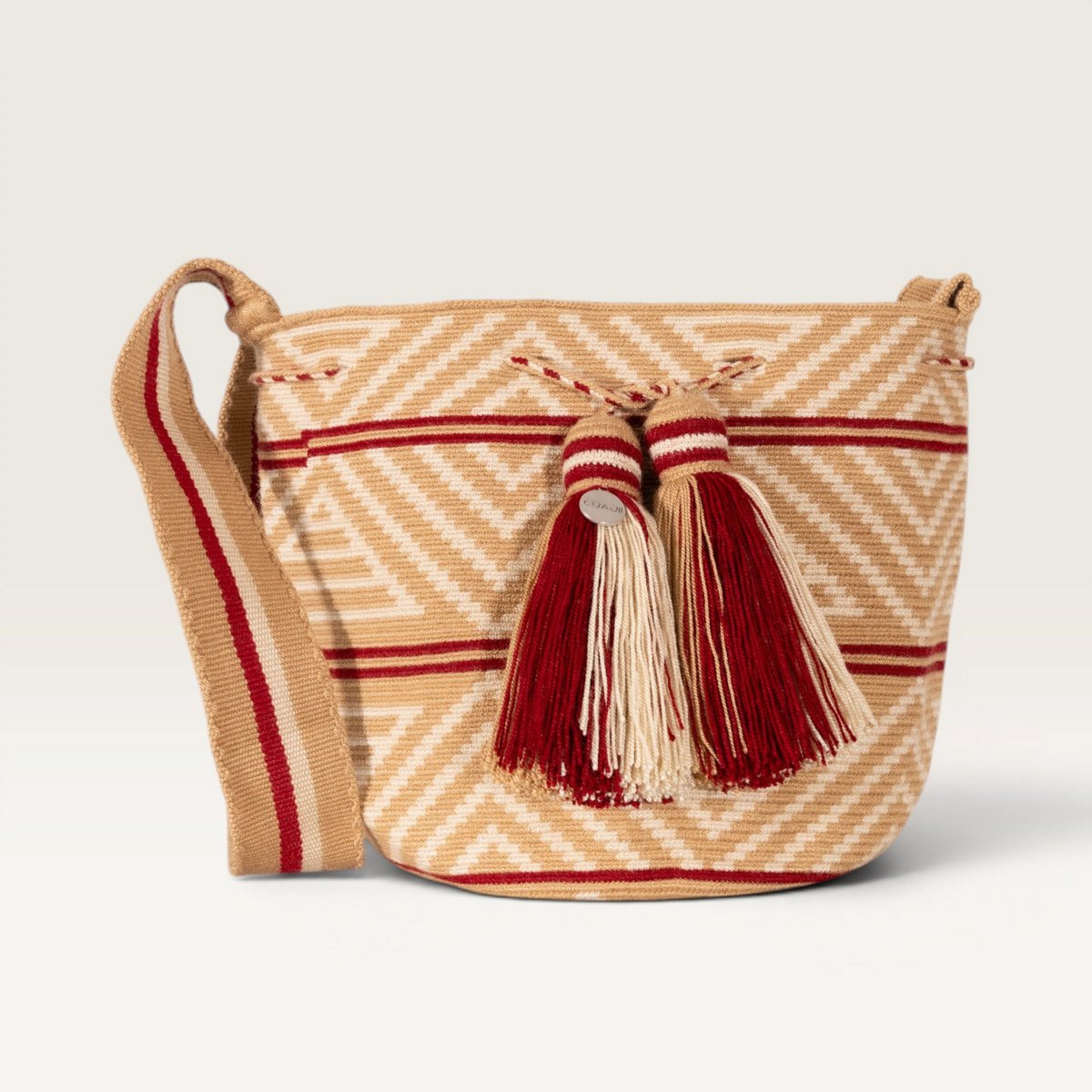 Geometrisk crossbody M | Mandel