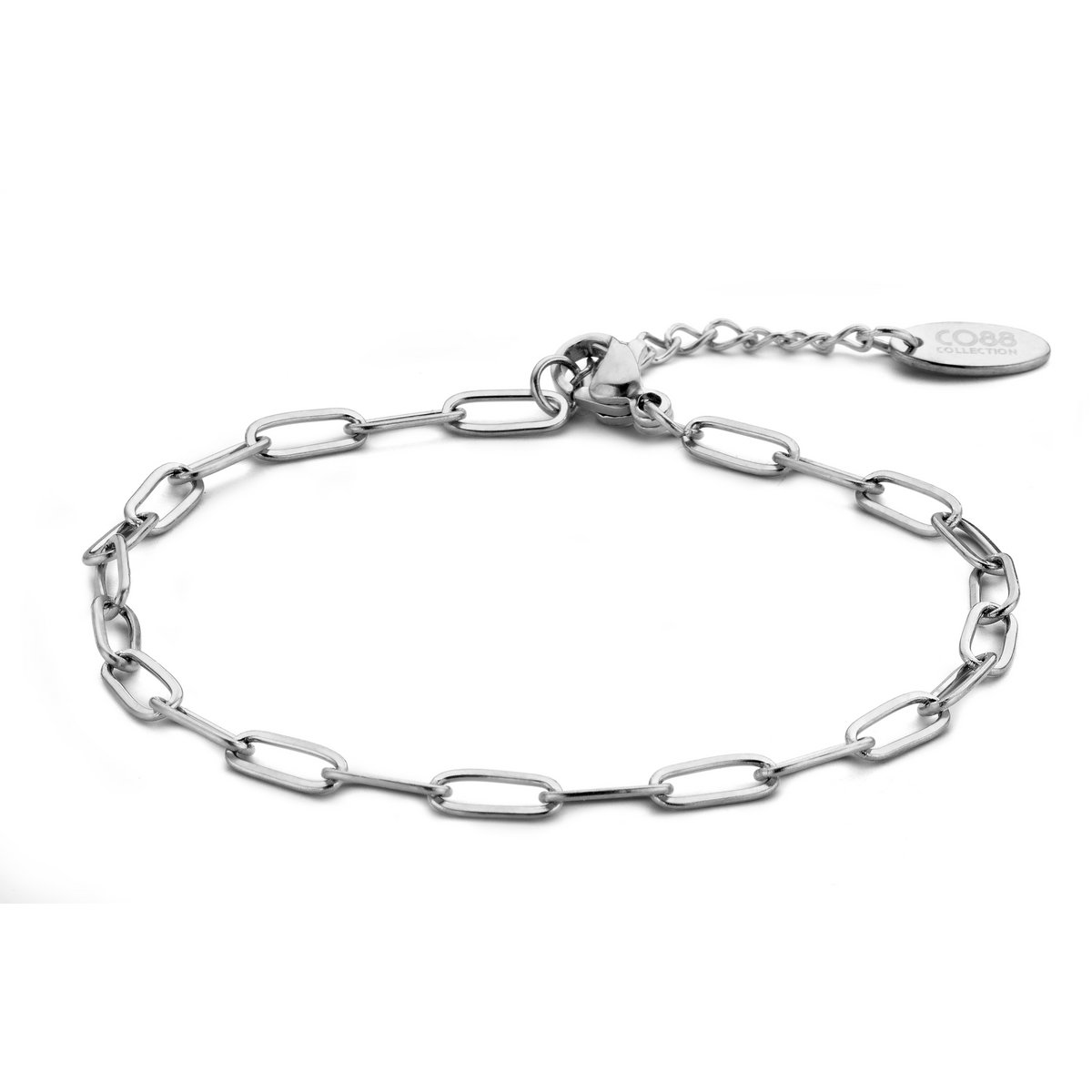 CO88 Collection Elemental 8CB-90641 Stalen schakel armband - 19,5 cm