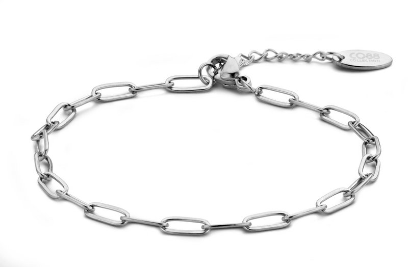 CO88 Collection Elemental 8CB-90641 Stalen schakel armband - 19,5 cm