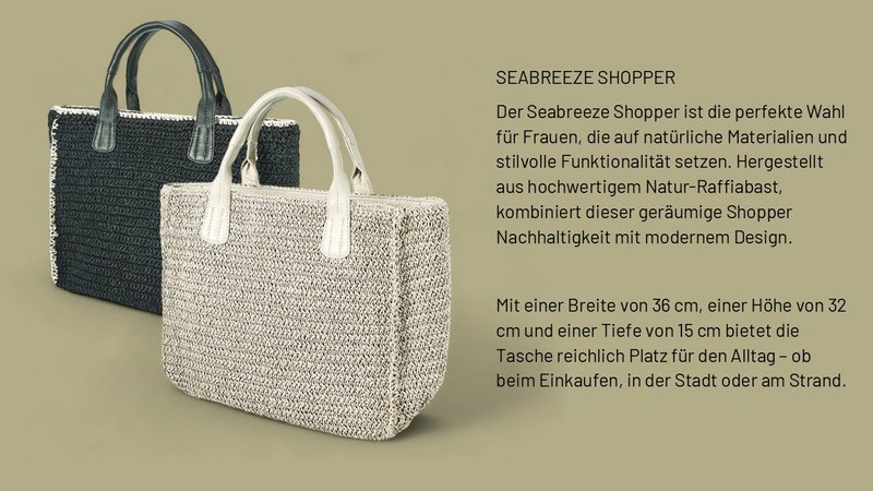 SEABREEZE SHOPPER raphia noir