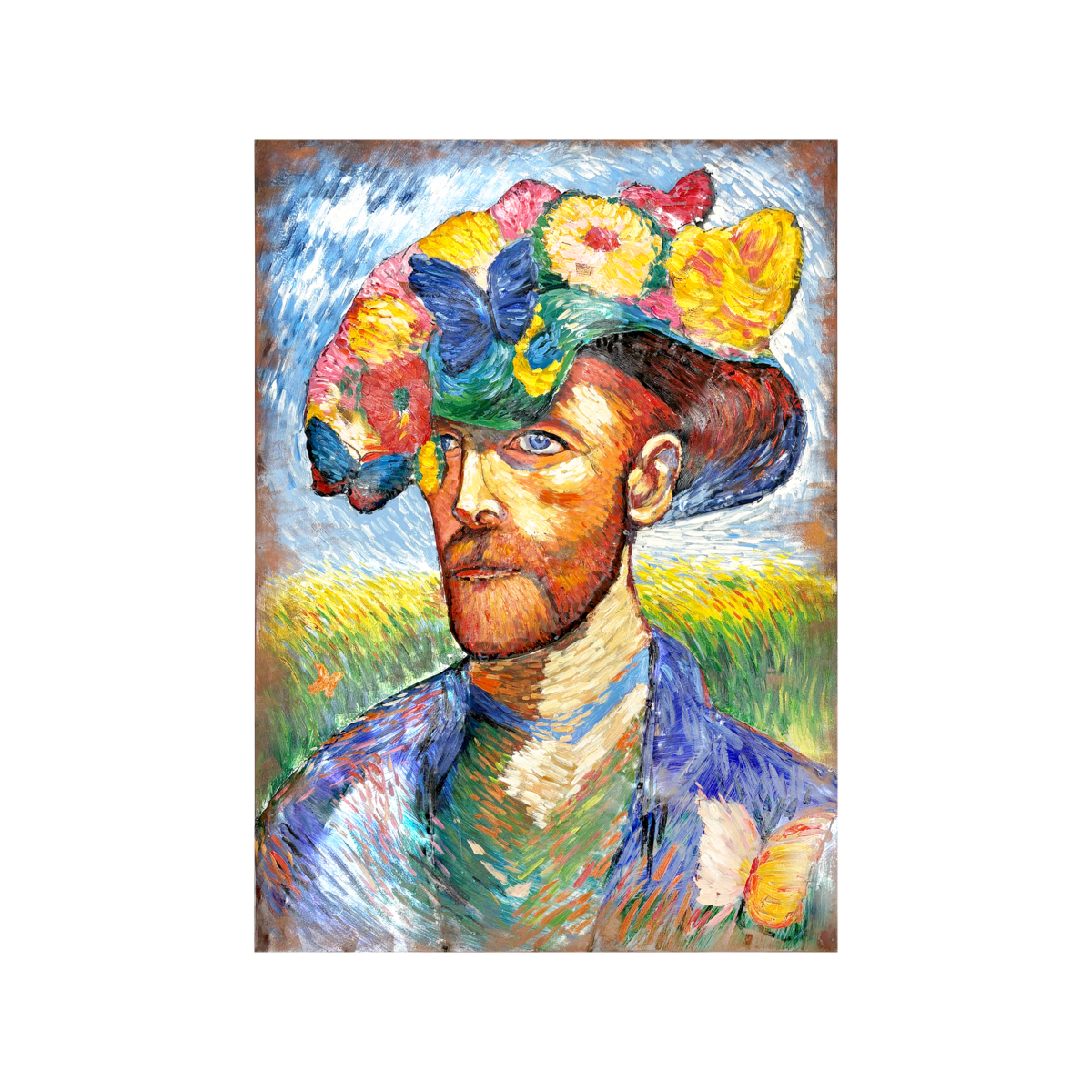 Cuadro en metal “Vincent” con decoraciones en relieve 80 x 120 x 10 cm