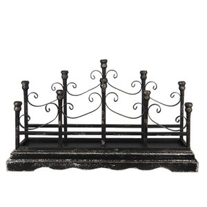 Candlestick 46 cm black iron candle stand