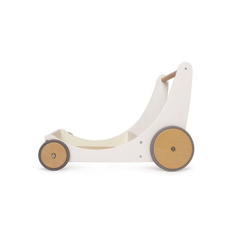 Kinderfeets 2-in-1 wooden storage cart & walker - White