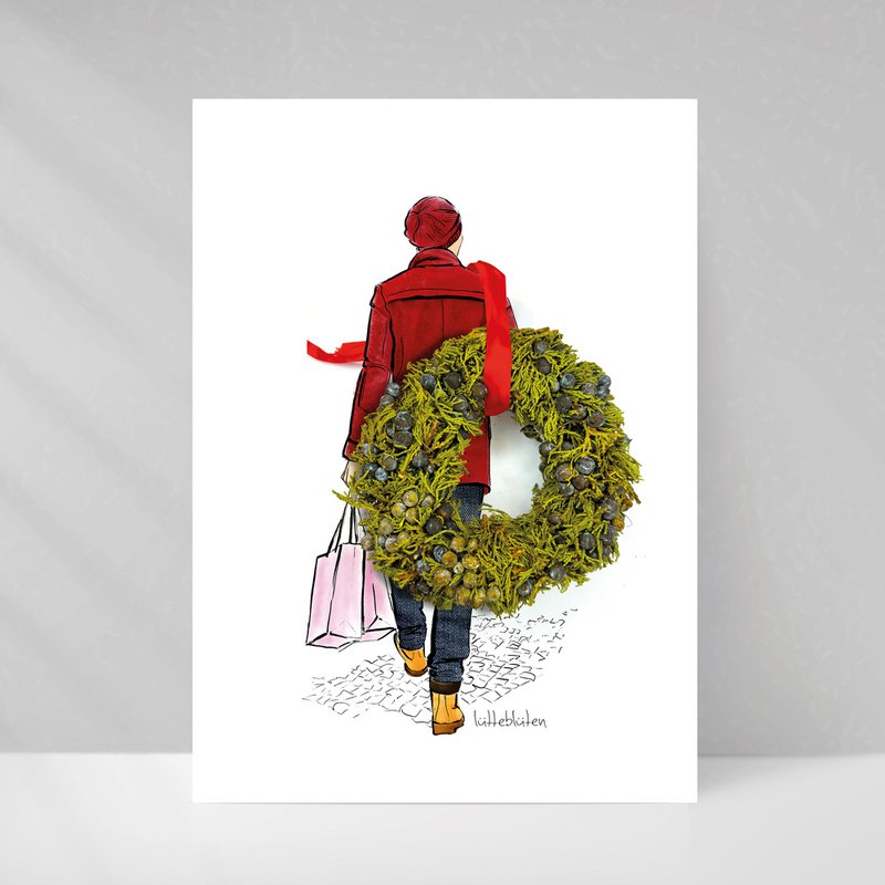Christmas Card - He went shopping
