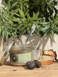 Saussoun Provençal - 90g, a condiment product in a glass jar with a metal lid. The jar has a light green label with black text.