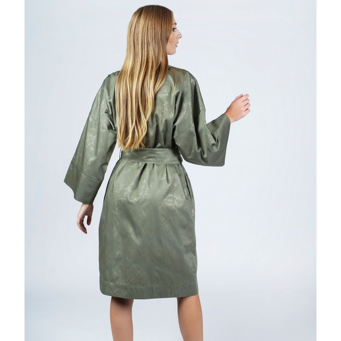 Bademantel Kimono Rose Line Wild Sage