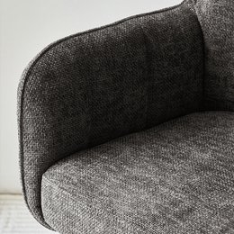 Ciara armchair [set of 2] [linen fabric] [360-degree swivel base]