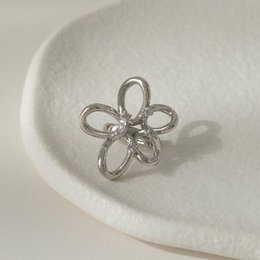 Elegante polsino per orecchie con fiore scintillante: pezzo unico