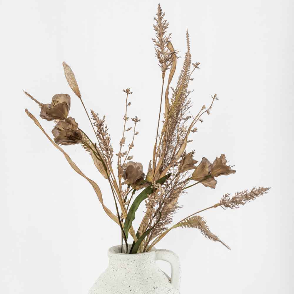 Earthenware vase with handle natural