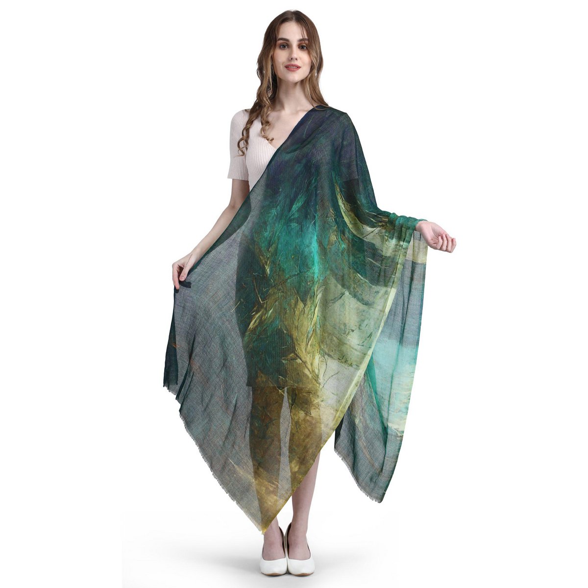 Digital Print Stole of Fine Wool – Fairtrade & Sustainable 3