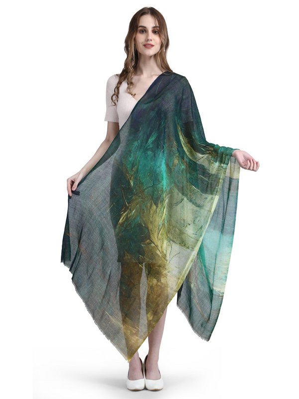 Digital Print Stole of Fine Wool – Fairtrade & Sustainable 3