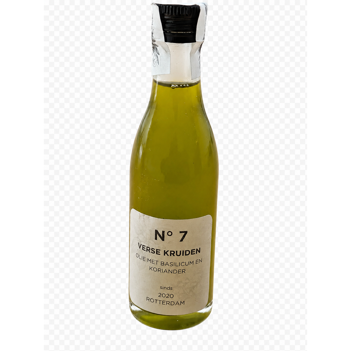 N° 7, olie met verse kruiden Basilicum en Korianer