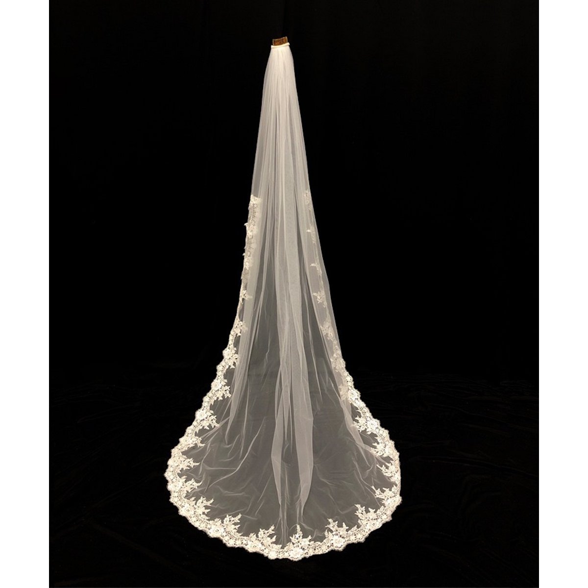 Cathedral Length Bridal Veil-Lace Edging