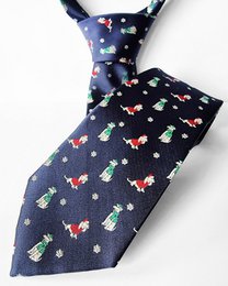 Tie - Dark blue with xmas dogs