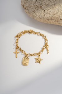 Stainless steel bracelet charms stars & symbols