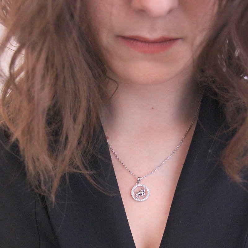 Pendentifs Zodiaque Taureau - Argenté et Cristal