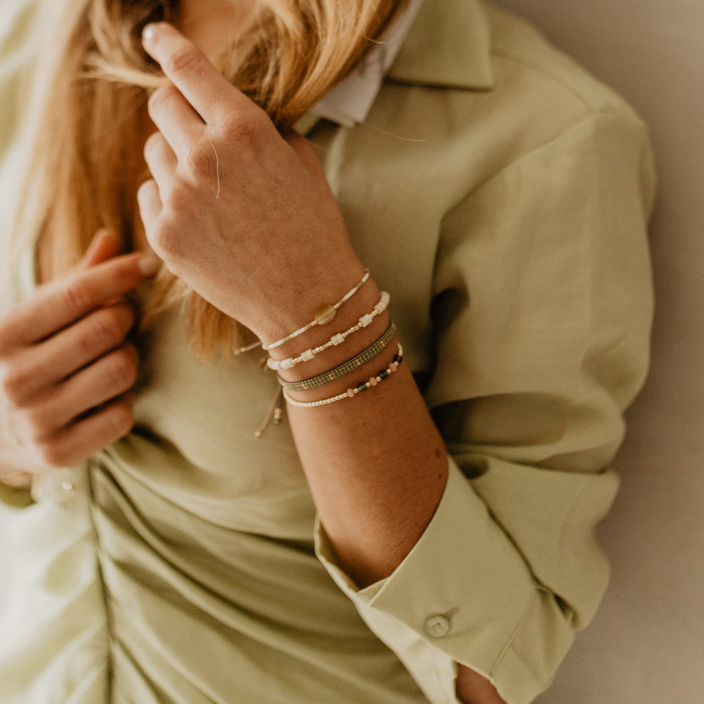 Narrow green miyuki bracelet