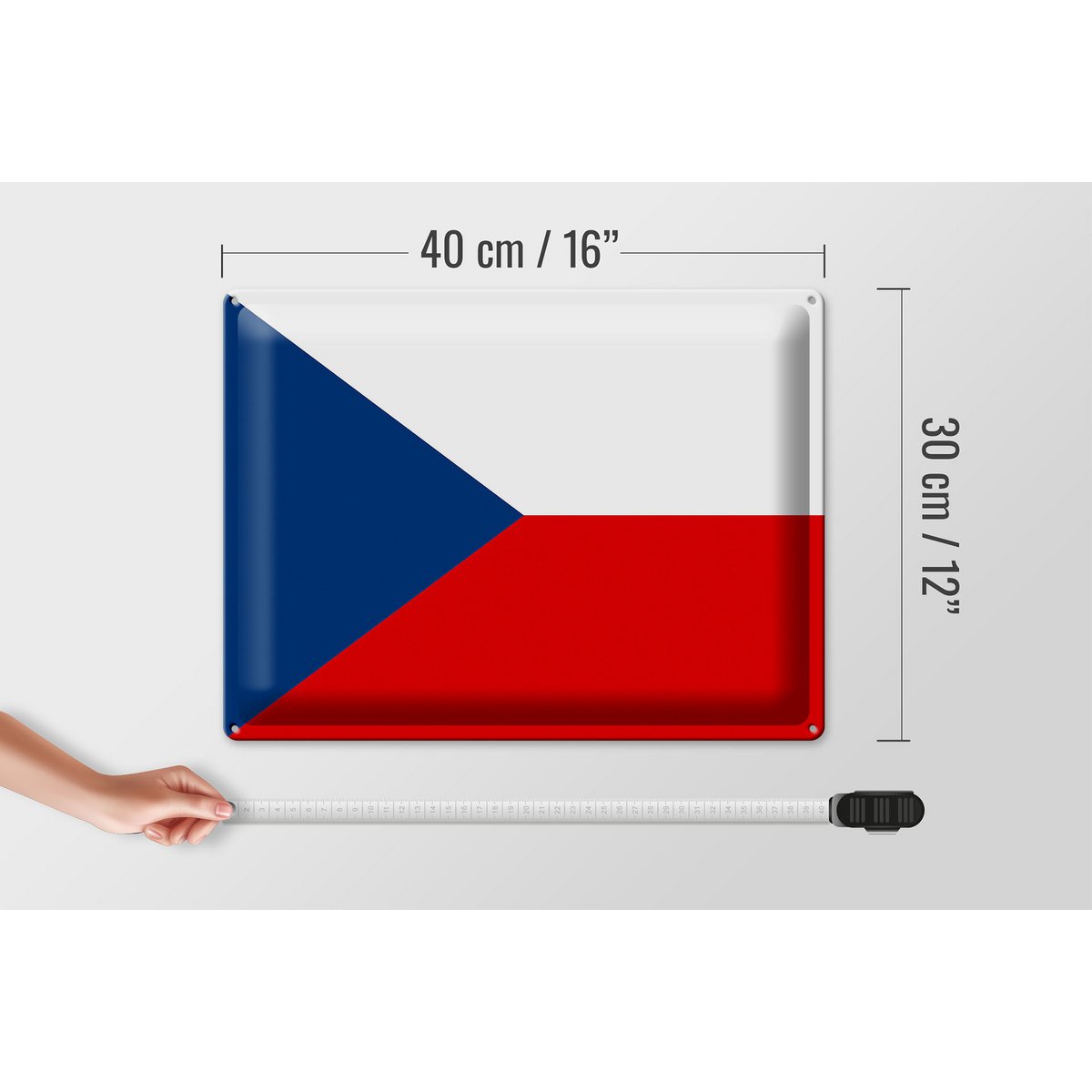 Tin Sign Flag Czech Republic 40x30cm Flag Czech Republic