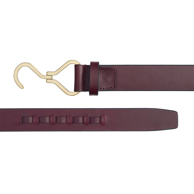 Oxblood Statement Belt, italienisches Leder, Messinghakenschnalle 'The Shelby'