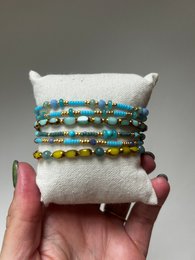 Handgemaakte armbandenset - blauw01