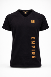 Damen T-Shirt, V-Neck, bestickt, schwarz