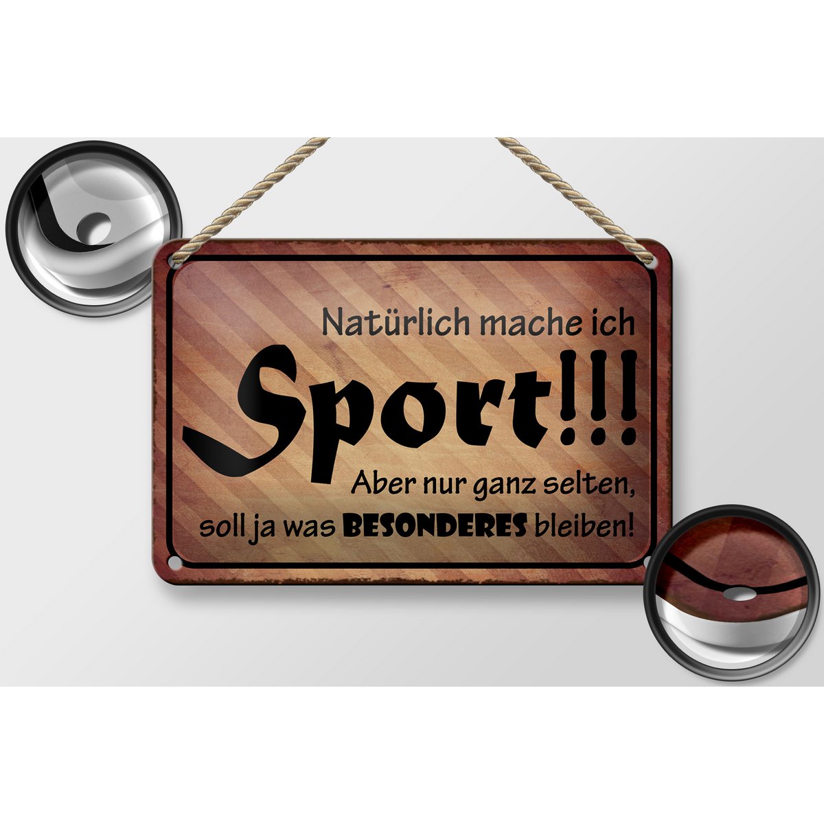 Tin sign saying 18x12cm of course I do sports but decoration