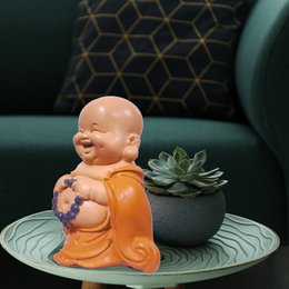 Laughing Buddha Statuette – Good Luck Charm – Zen and Feng Shui Decoration – To Create a Relaxing and Spiritual Atmosphere – Gift Idea
