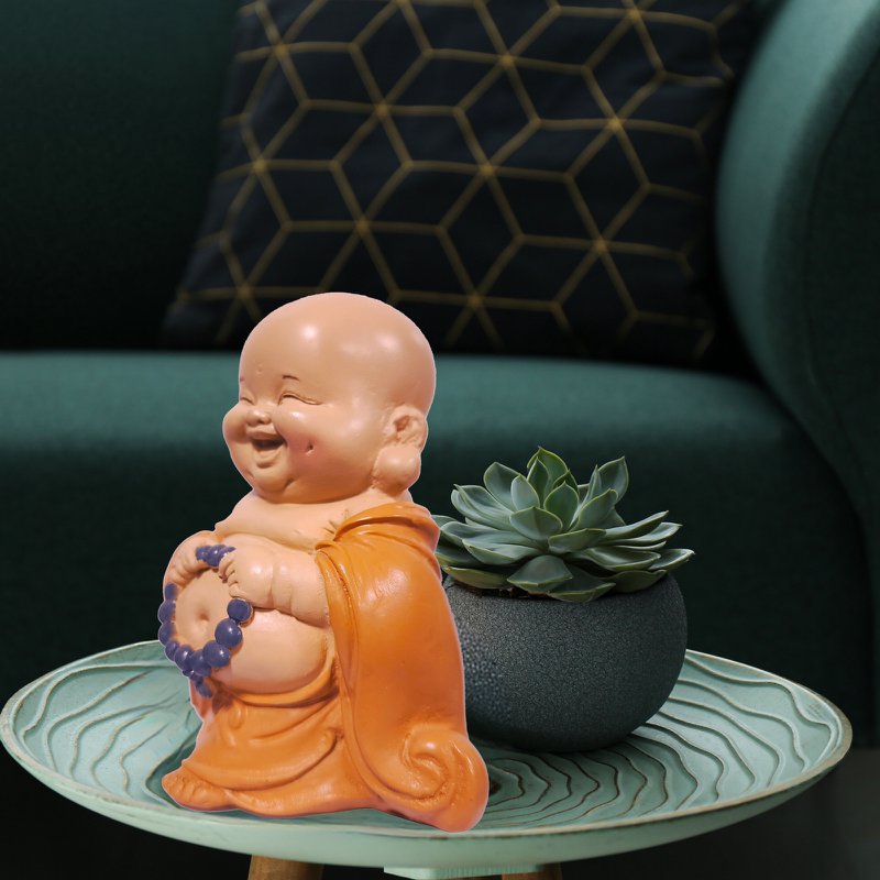 Laughing Buddha Statuette – Good Luck Charm – Zen and Feng Shui Decoration – To Create a Relaxing and Spiritual Atmosphere – Gift Idea