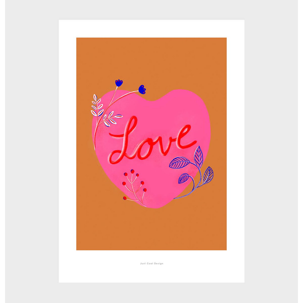Impresión de arte de pared de amor floral