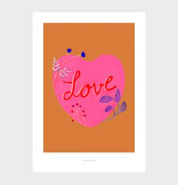 Impresión de arte de pared de amor floral