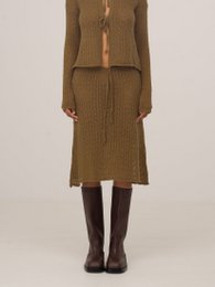 Falda midi de punto verde Exile
